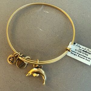 Alex and Ani Russian Gold Dolphin Charm Bracelet